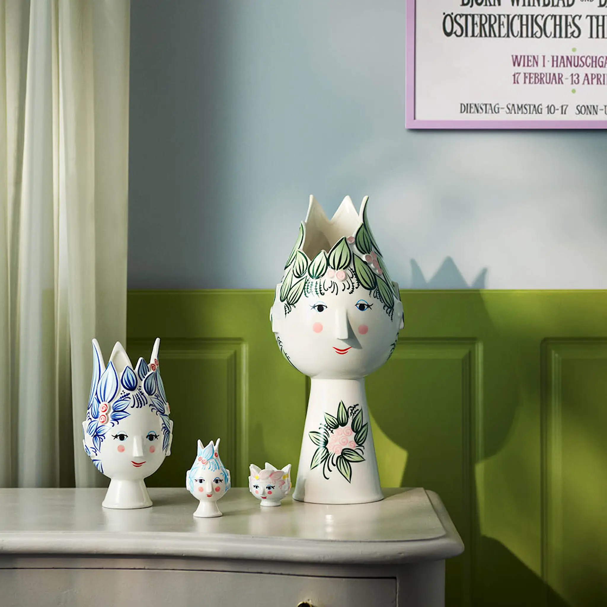 Bjørn Wiinblad Titania vas 50 cm grön