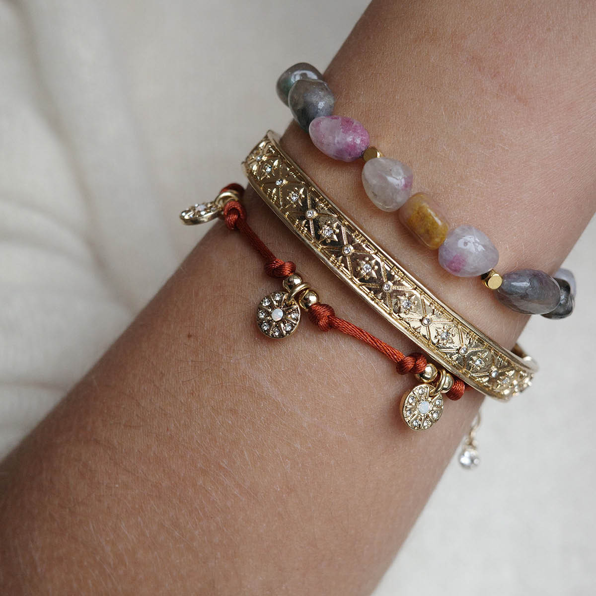 A&C Oslo AS Solstice Gold armband 17 cm guld/orange