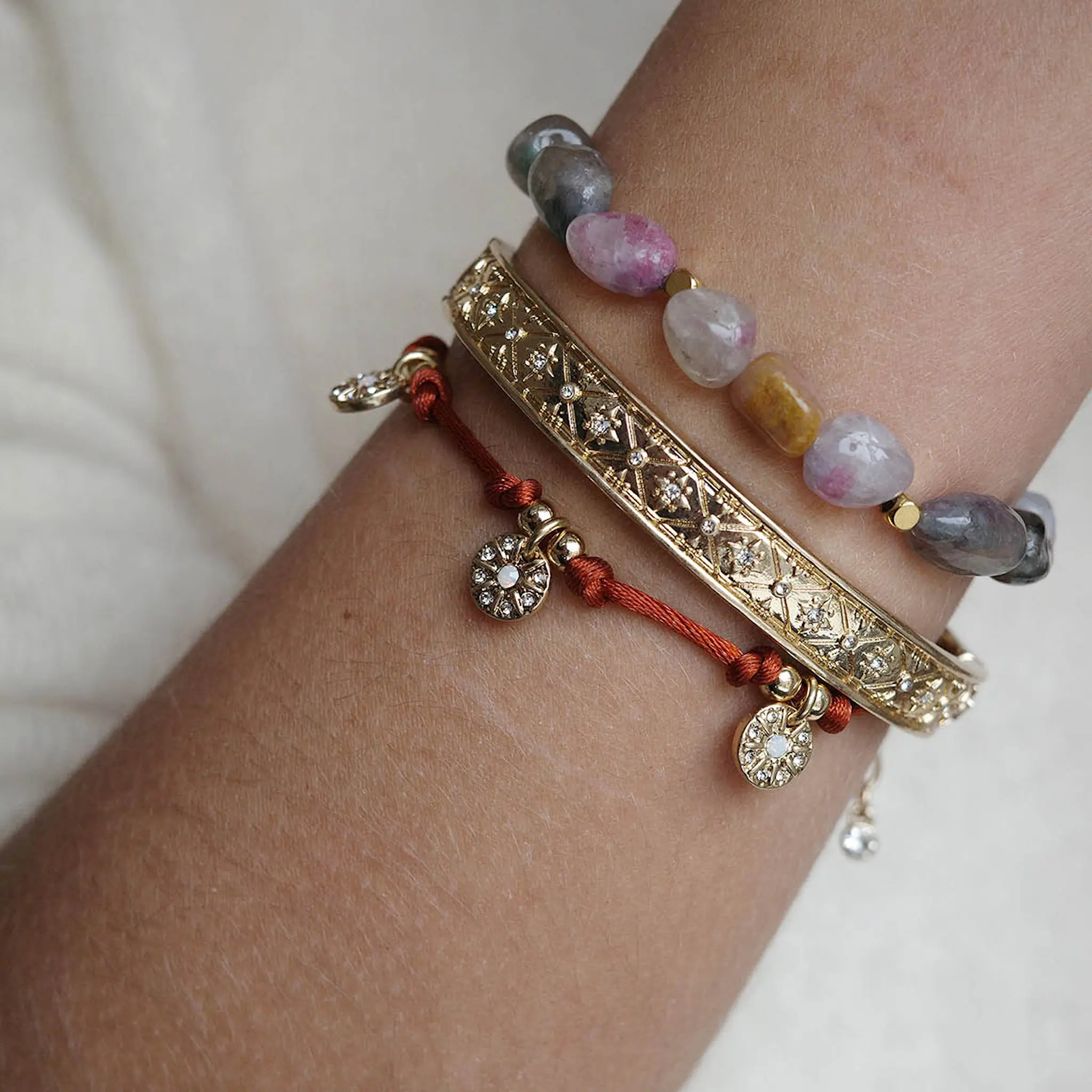 A&C Oslo AS Solstice Gold armband 17 cm guld/orange