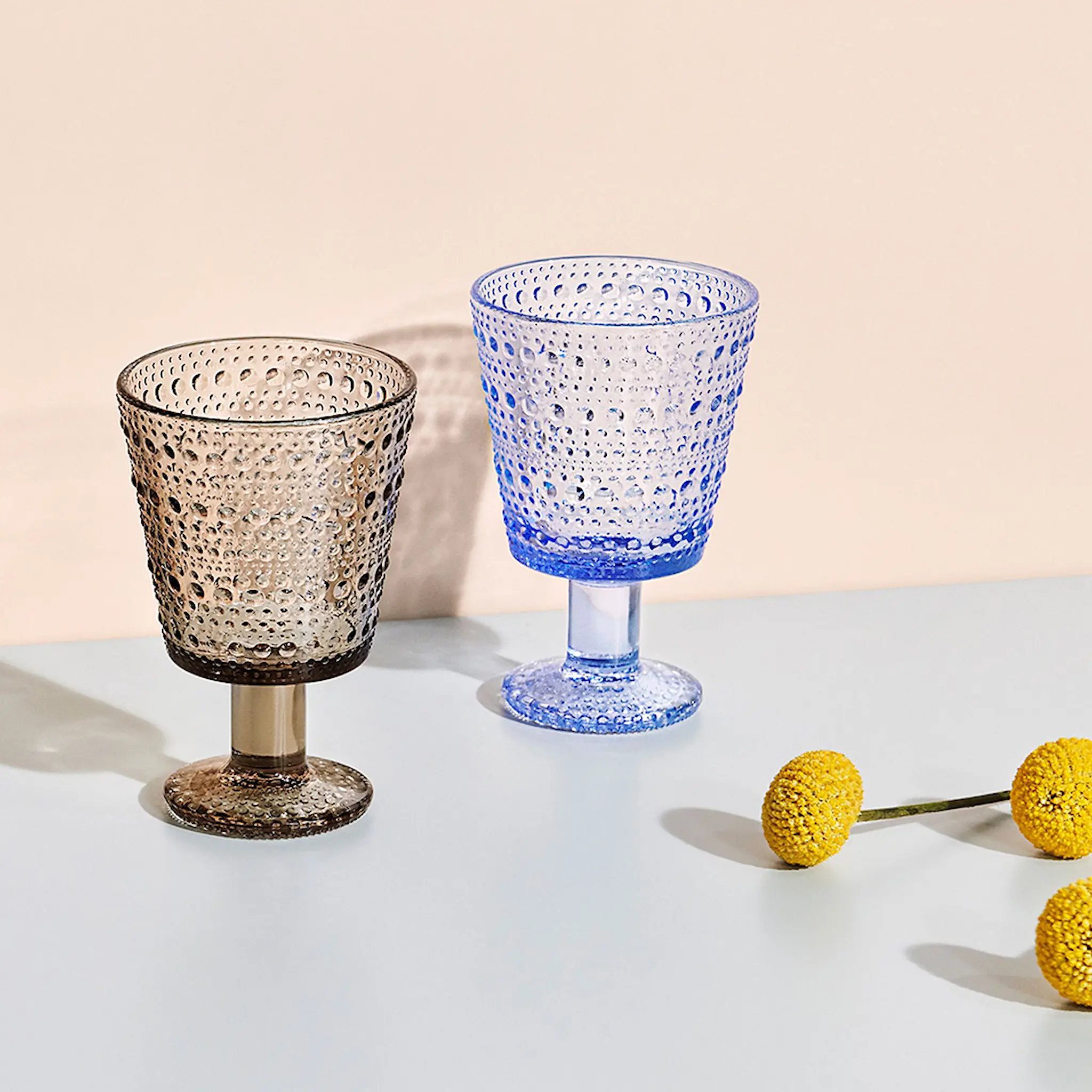 iittala Kastehelmi Glas på fot 2-pack Linne
