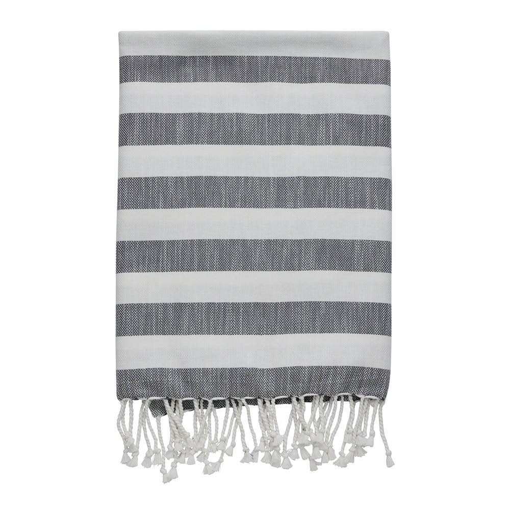 Lene Bjerre Felima badehåndkle 90x180 cm hvit/mørk grå