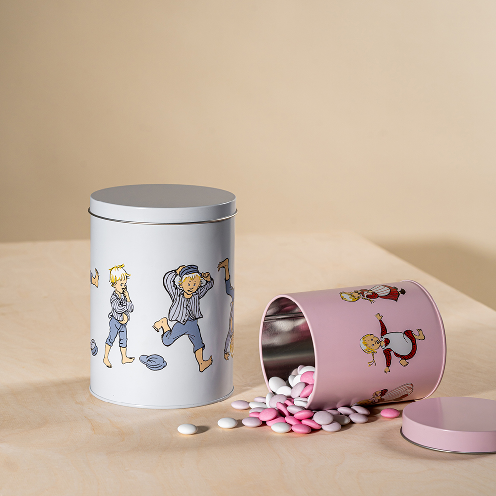 Muurla Emil metallbokser 17x11 cm 2 stk Emil og Ida blå/rosa