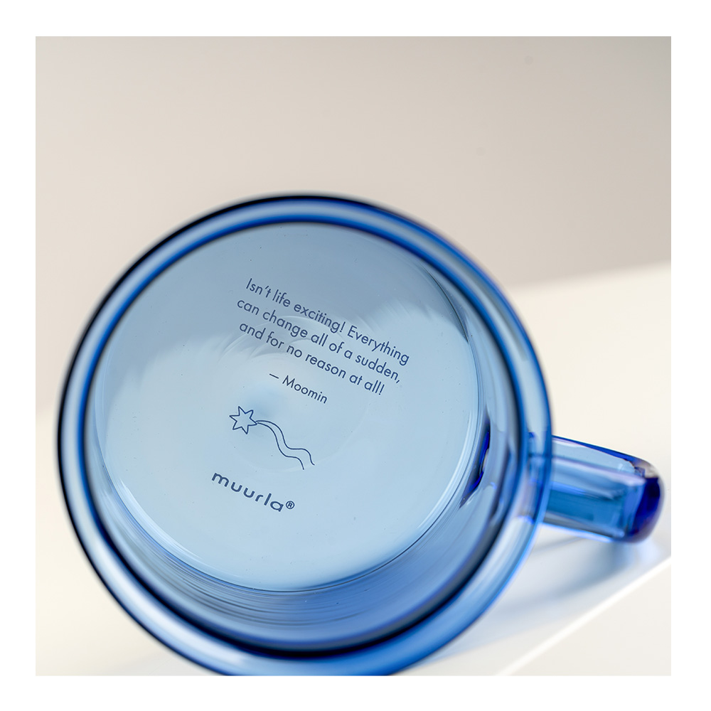 Muurla Mumin Glasmugg Mumintrollet 35 cl Blå