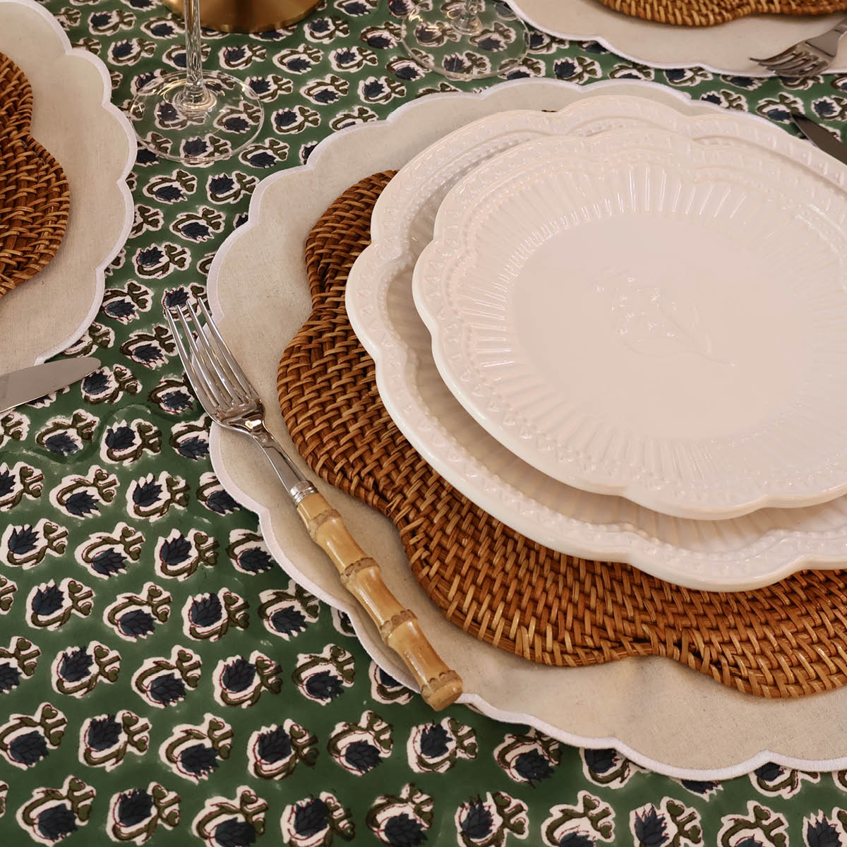 Von Norten Pöytäliina 270 cm Emerald Bloom