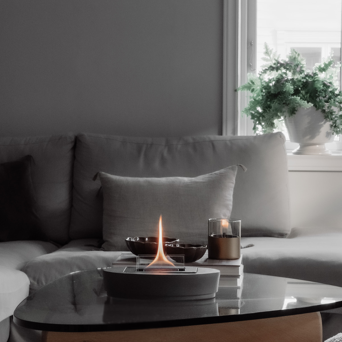 Tenderflame Lilly 8 + Lilly 10 lykta gåvoset 2-pack champagne