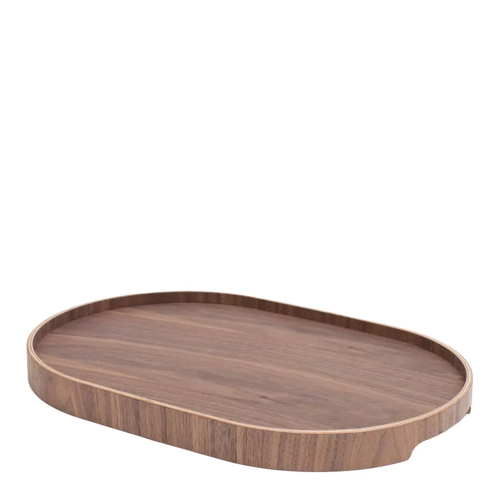 CurveLine Tarjotin anti-slip 39x26 cm Pähkinäpuu