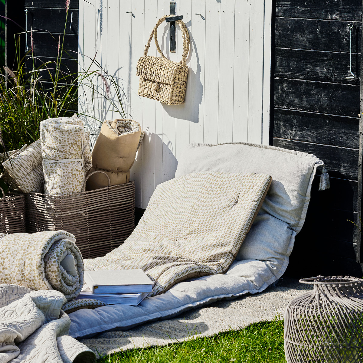 Lene Bjerre Ivy sittdyna / madrass 120x60 cm dimgrön