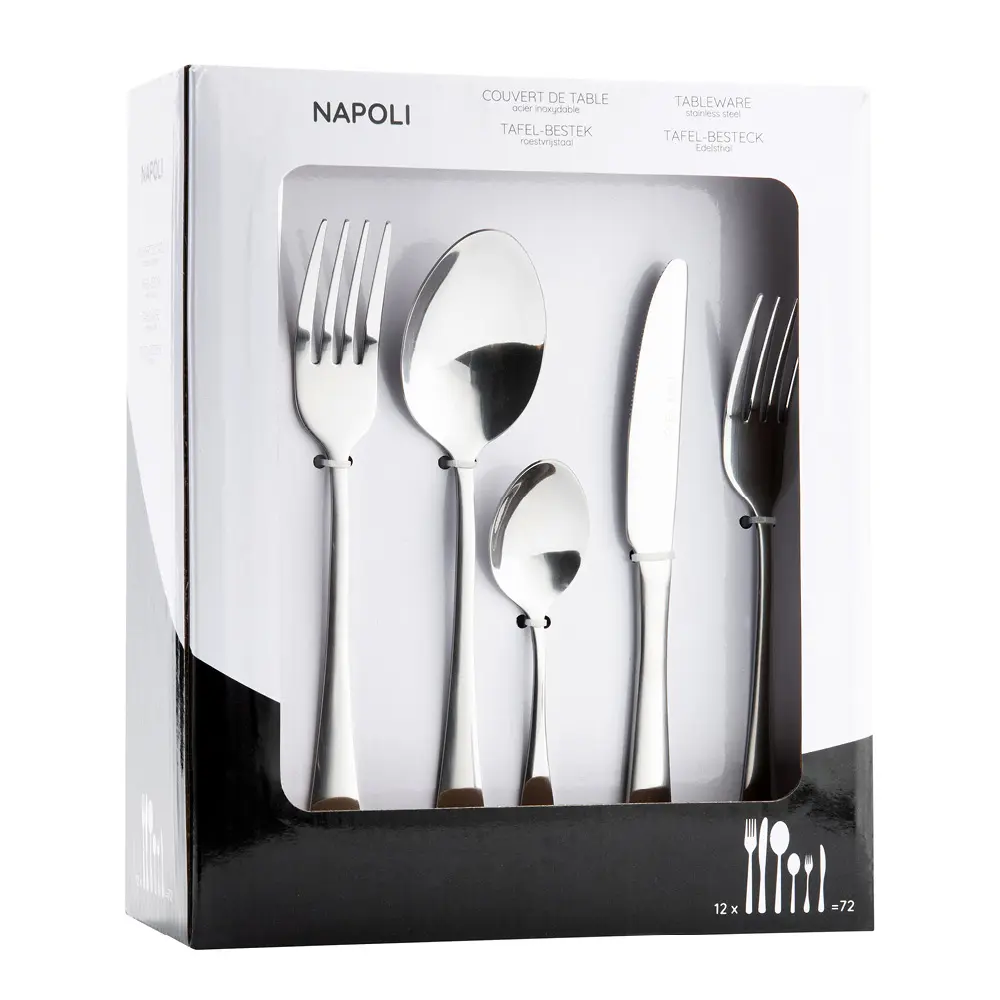 Napoli bestikksett 72 deler rustfritt stål