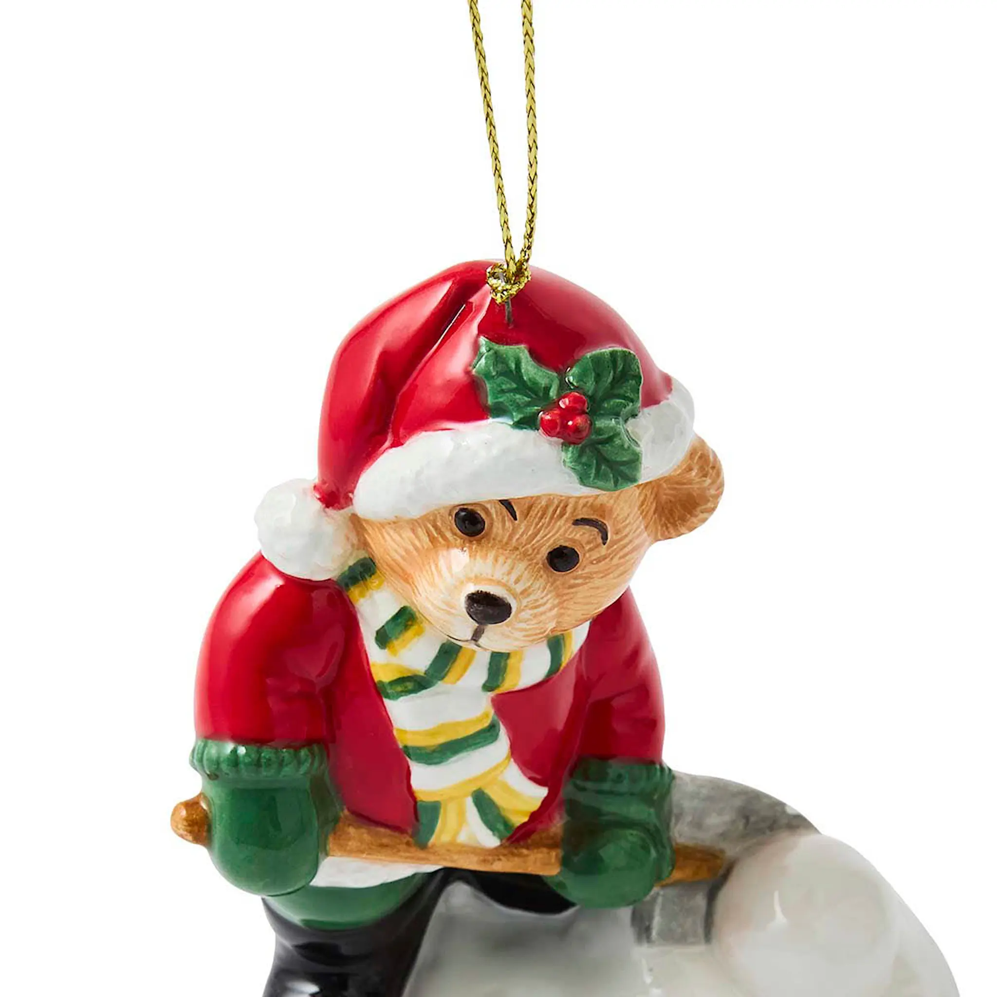 Spode Christmas Tree juletrepynt Teddy Shovelling Snow