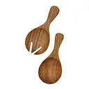 Teak salladsbestick korta 2-delar 17 cm trä