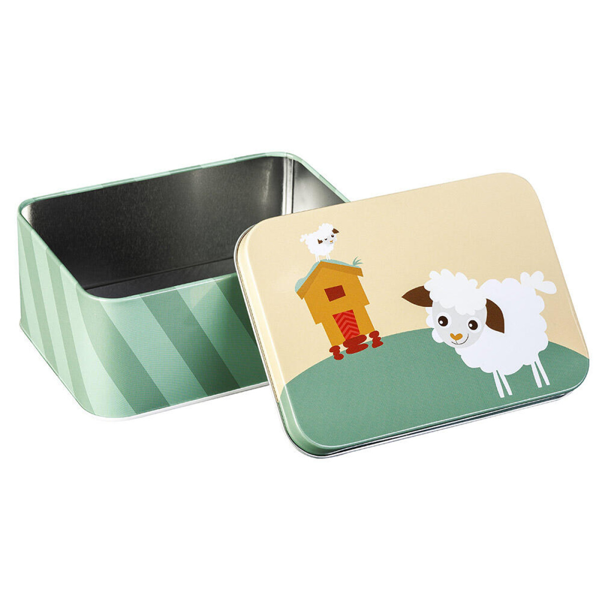 Blafre Lamm matlåda / förvaringslåda plåt 10x14 cm blå