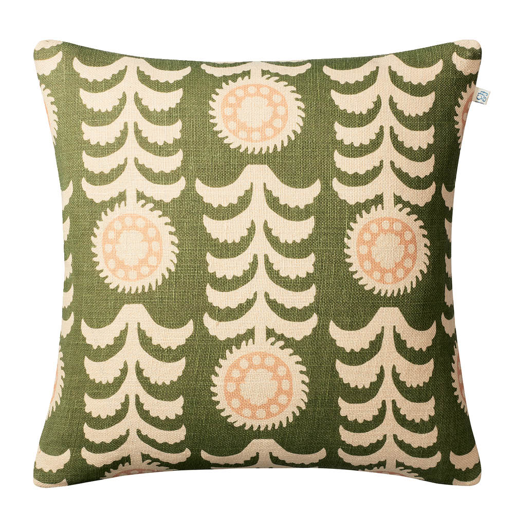 Chhatwal & Jonsson Alok kuddfodral linne 50x50 cm Light Beige/Cactus Green/Rose