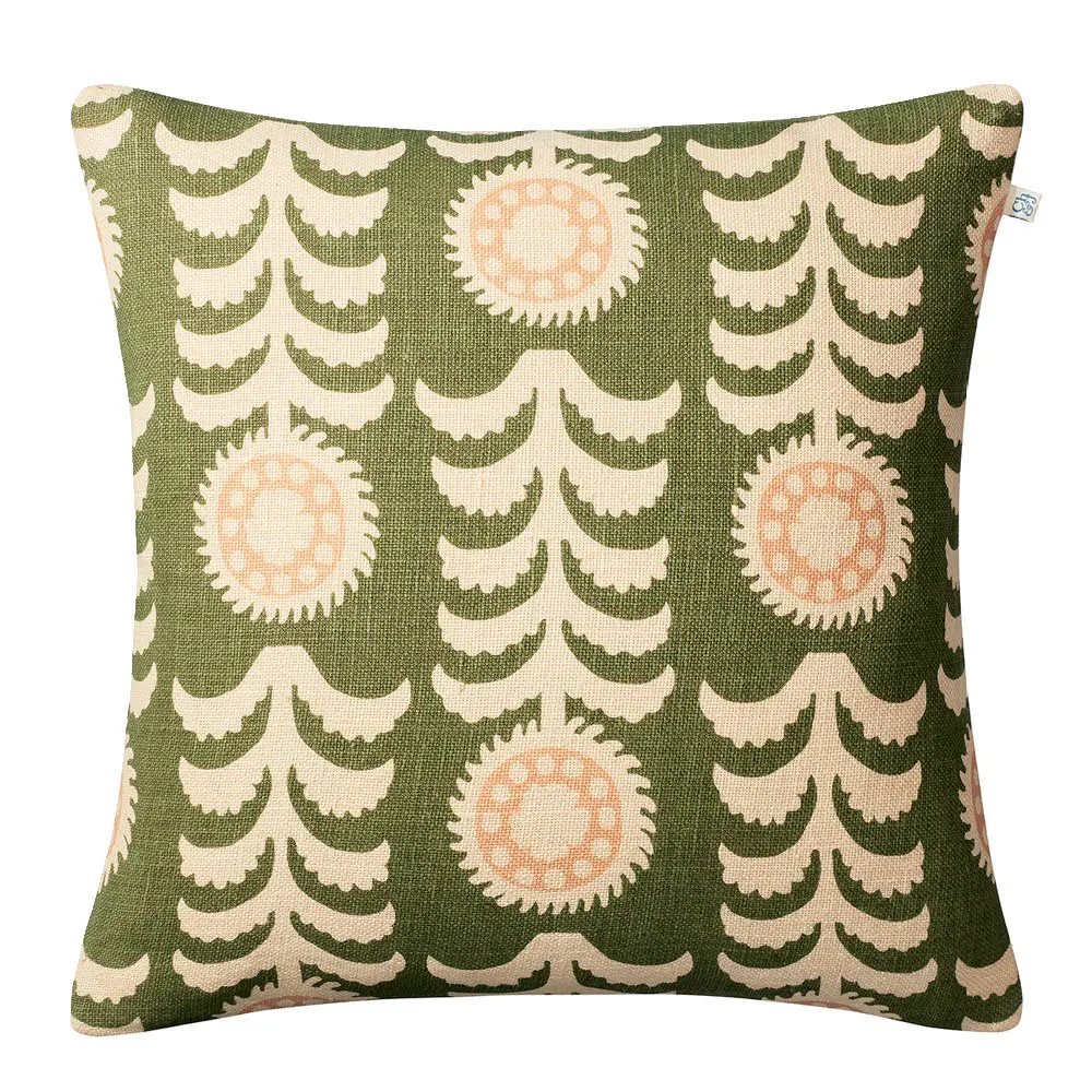 Alok tyynynpäällinen pellava 50x50 cm Light Beige/Cactus Green/Rose