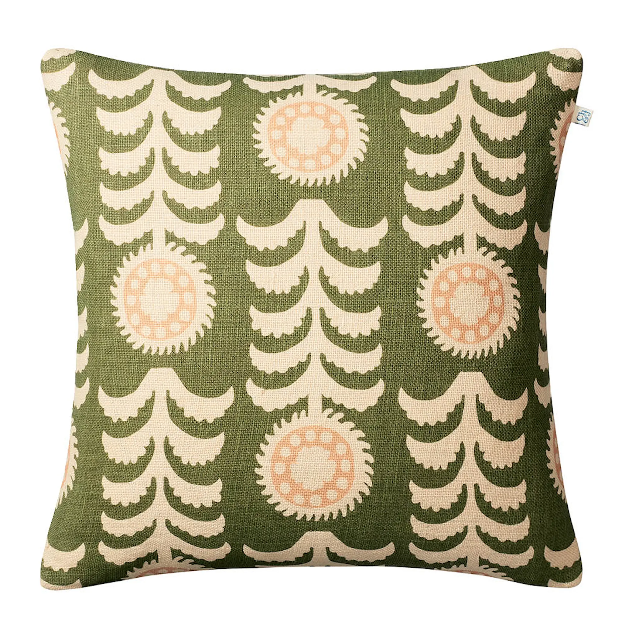 Chhatwal & Jonsson Alok kuddfodral linne 50x50 cm Light Beige/Cactus Green/Rose