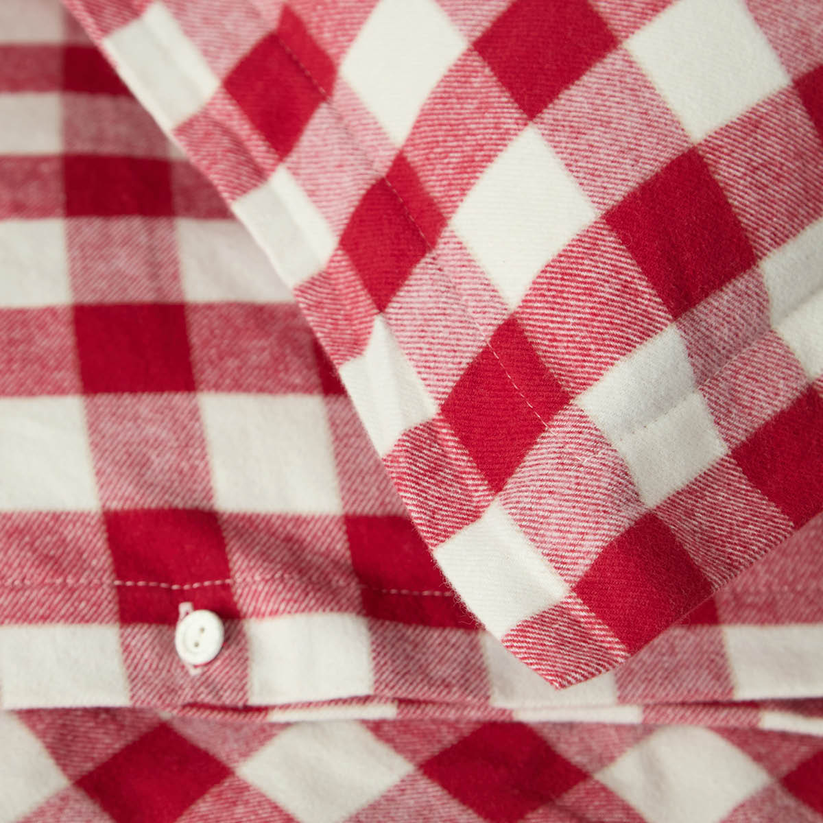 Lexington Påslakanset flanell 220x220 cm rutig röd/ljusbeige