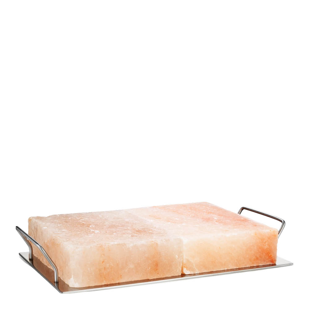 Rivsalt - BBQ Pro Suolakivi 2 kpl metallitarjottimella 37x21 cm