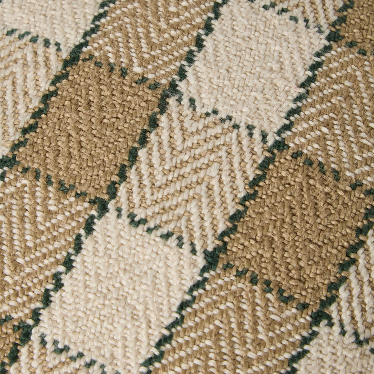 Lexington Kuddfodral med fransar 50x50 cm rutig beige/ljusbeige/grön