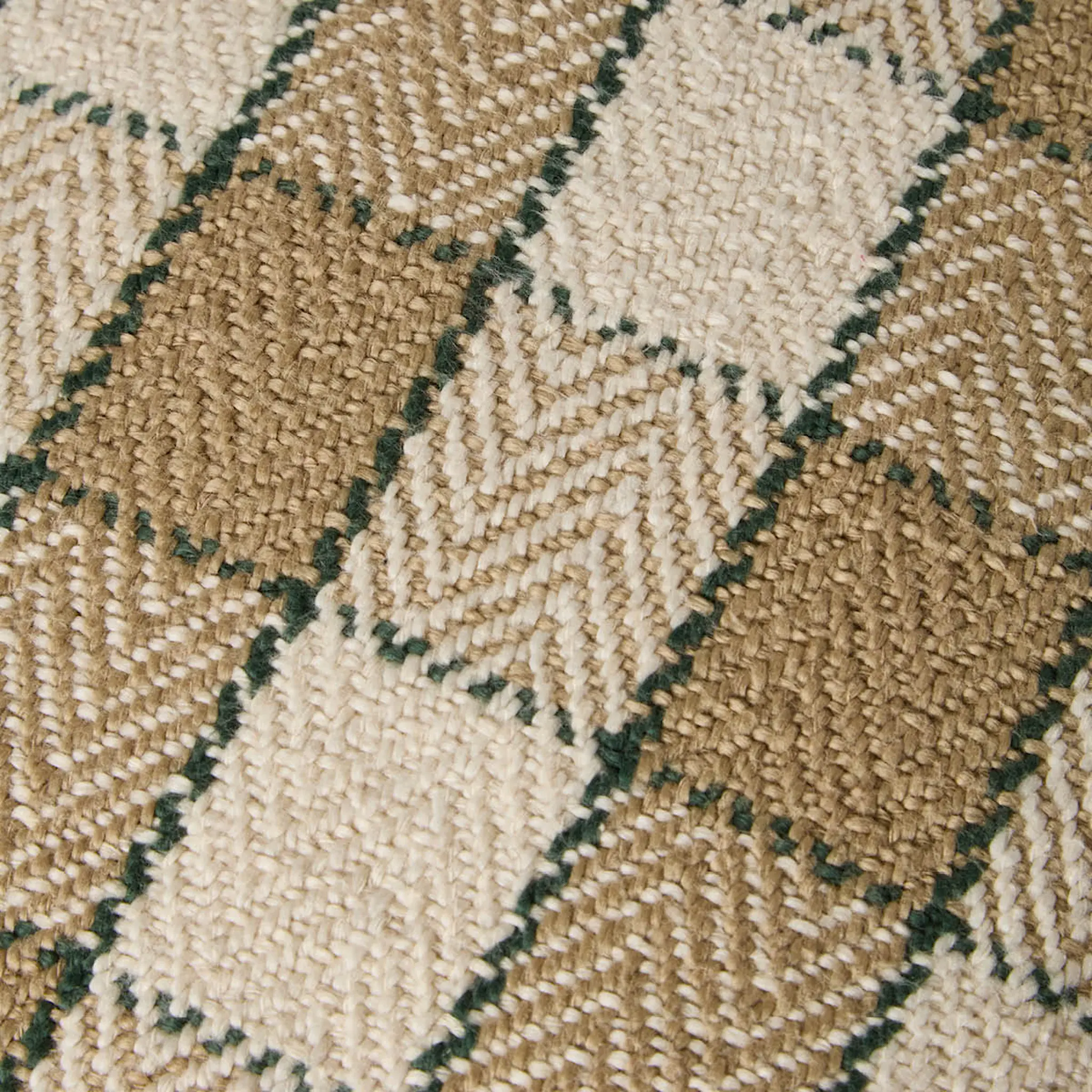 Lexington Kuddfodral med fransar 50x50 cm rutig beige/ljusbeige/grön