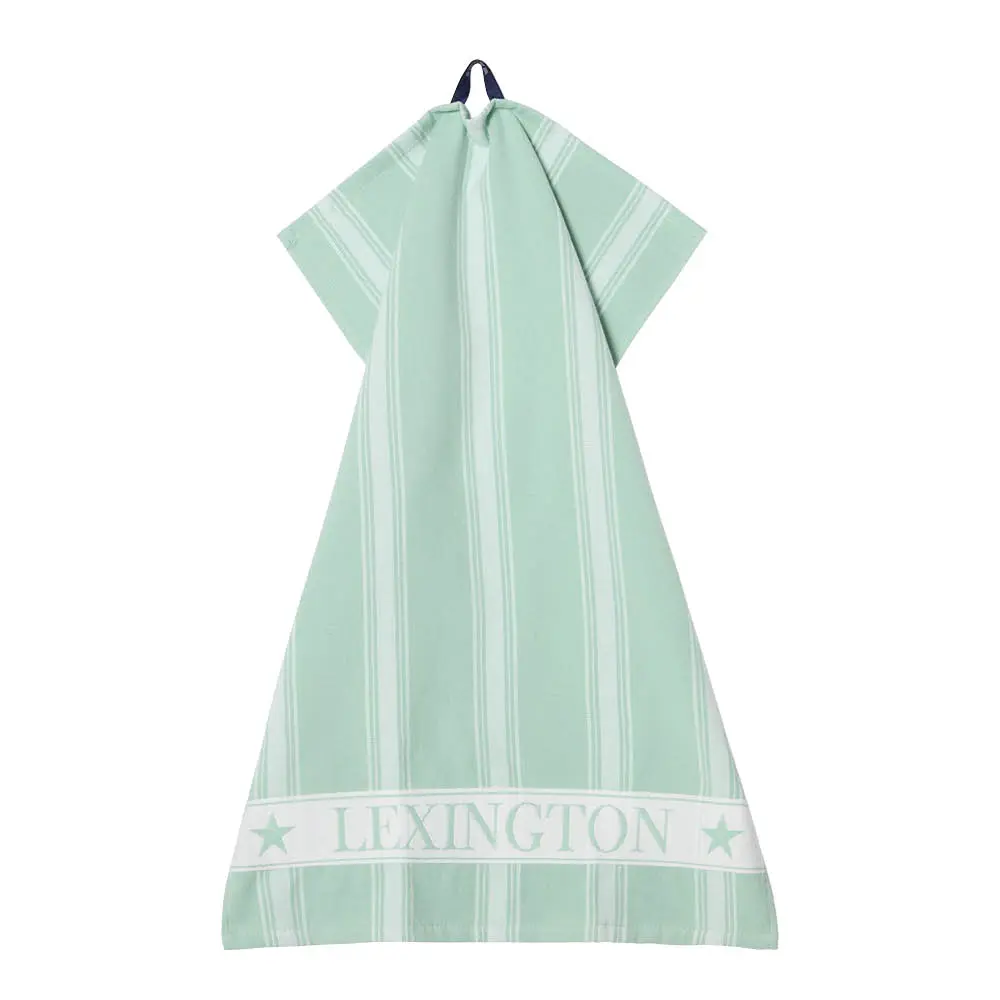 Kjøkkenhåndkle bomullsfrotté 50x70 cm grønn/hvit