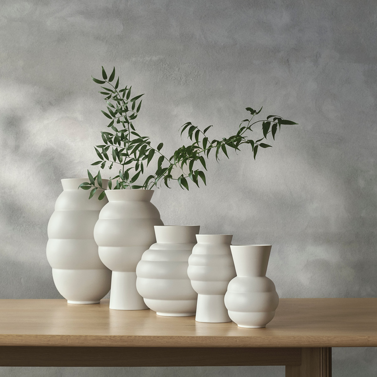 Knabstrup Keramik Tortus Archie No.2 vase 23,5 cm hvit