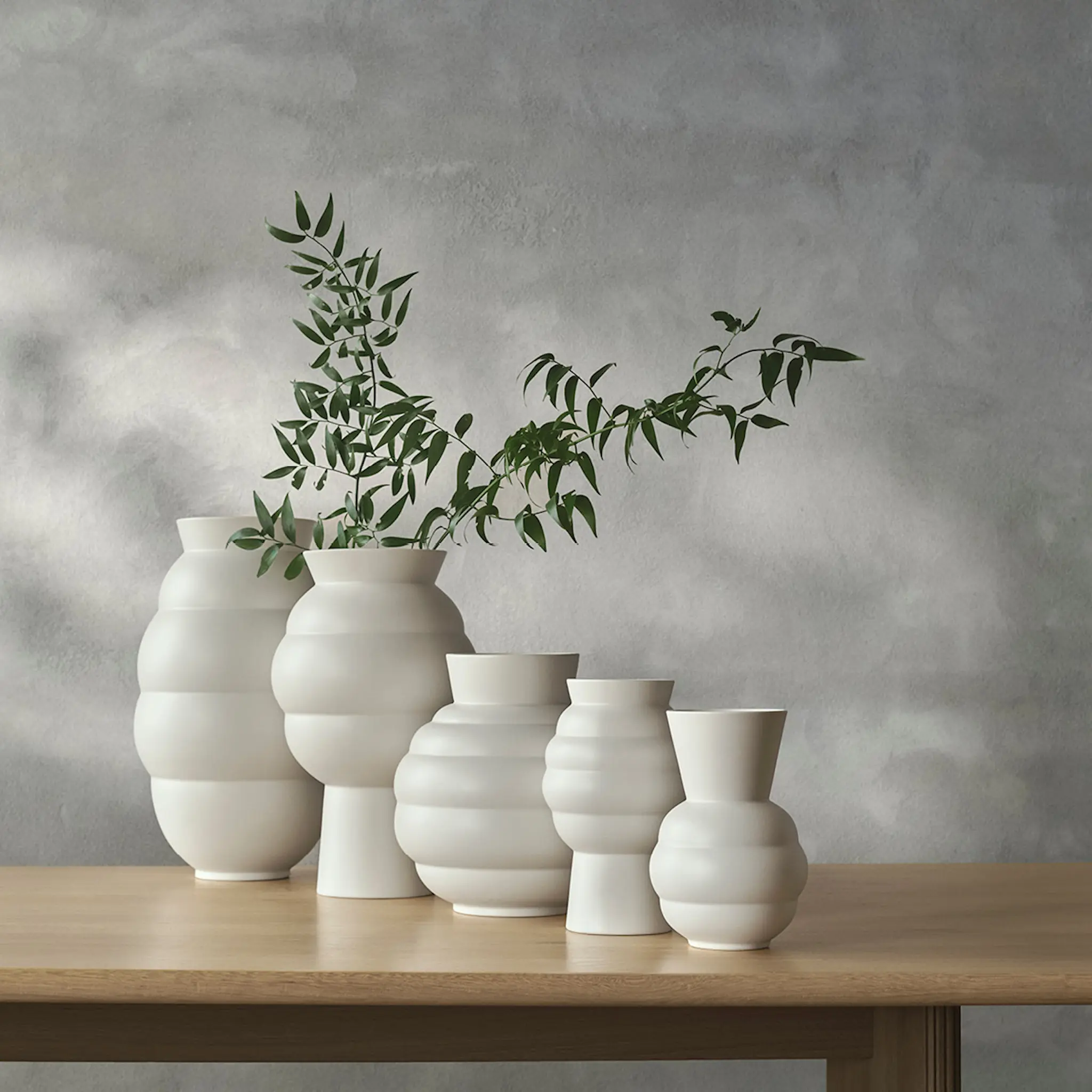 Knabstrup Keramik Tortus Archie No.2 vas 23,5 cm vit