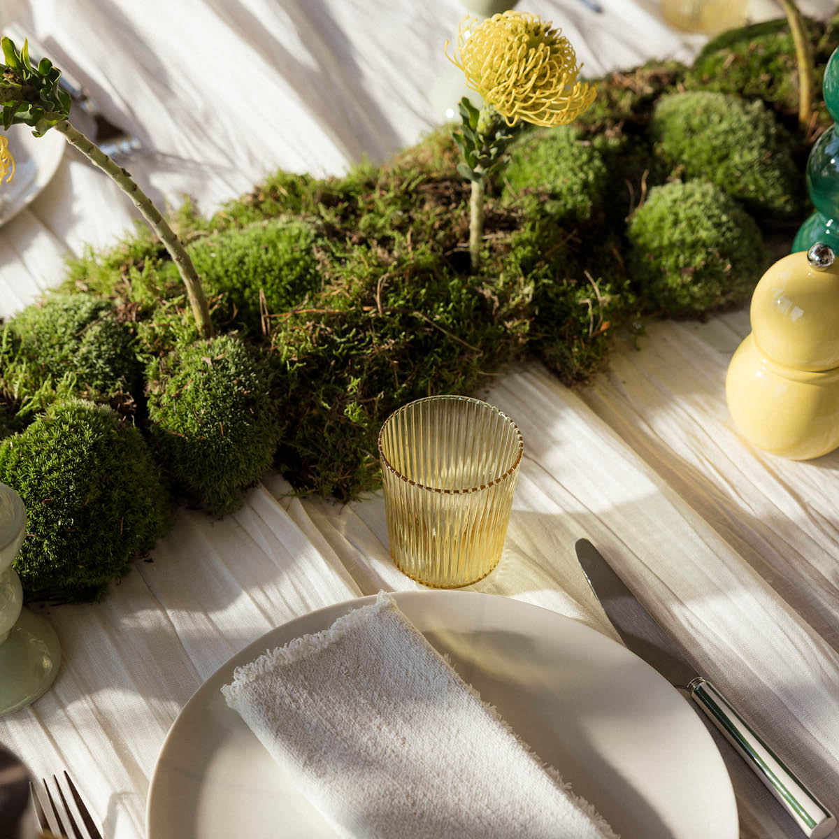 Paveau Ribbed Elegance glas Cable 25 cl gul