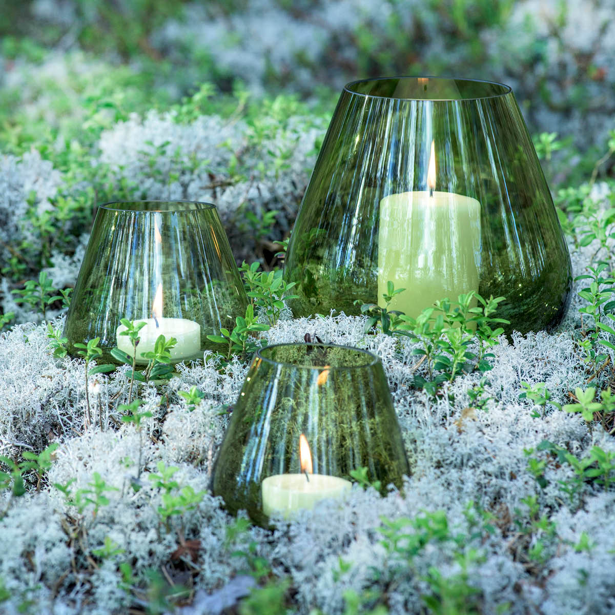 Magnor Rocks Värmeljus/Vas 12 cm Grön