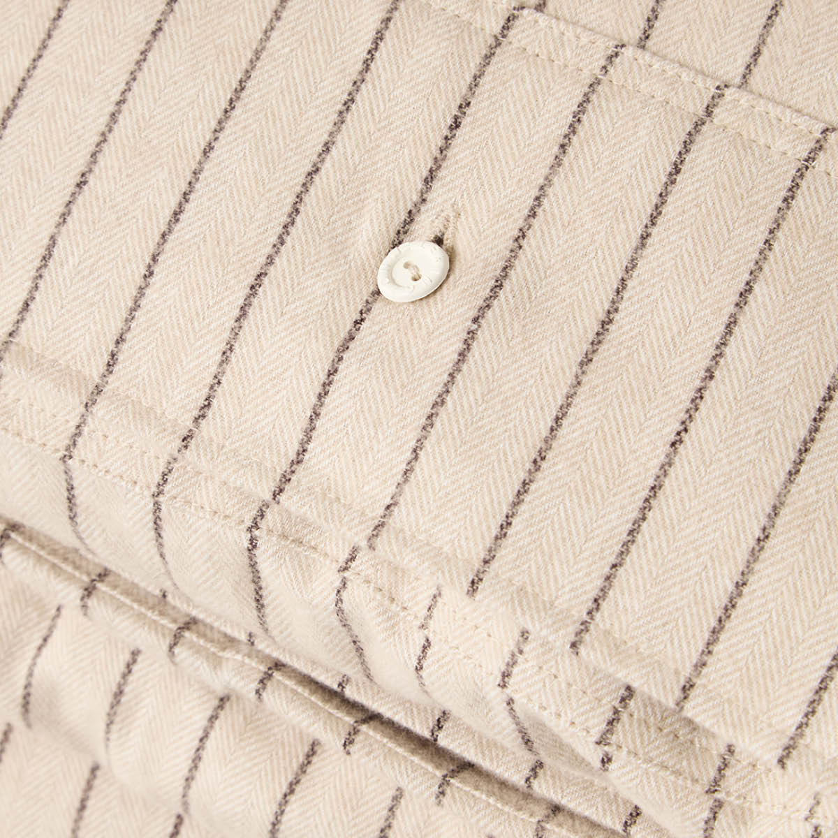Lexington Påslakanset 220x220 cm bomullsflanell pinstriped beige/brun