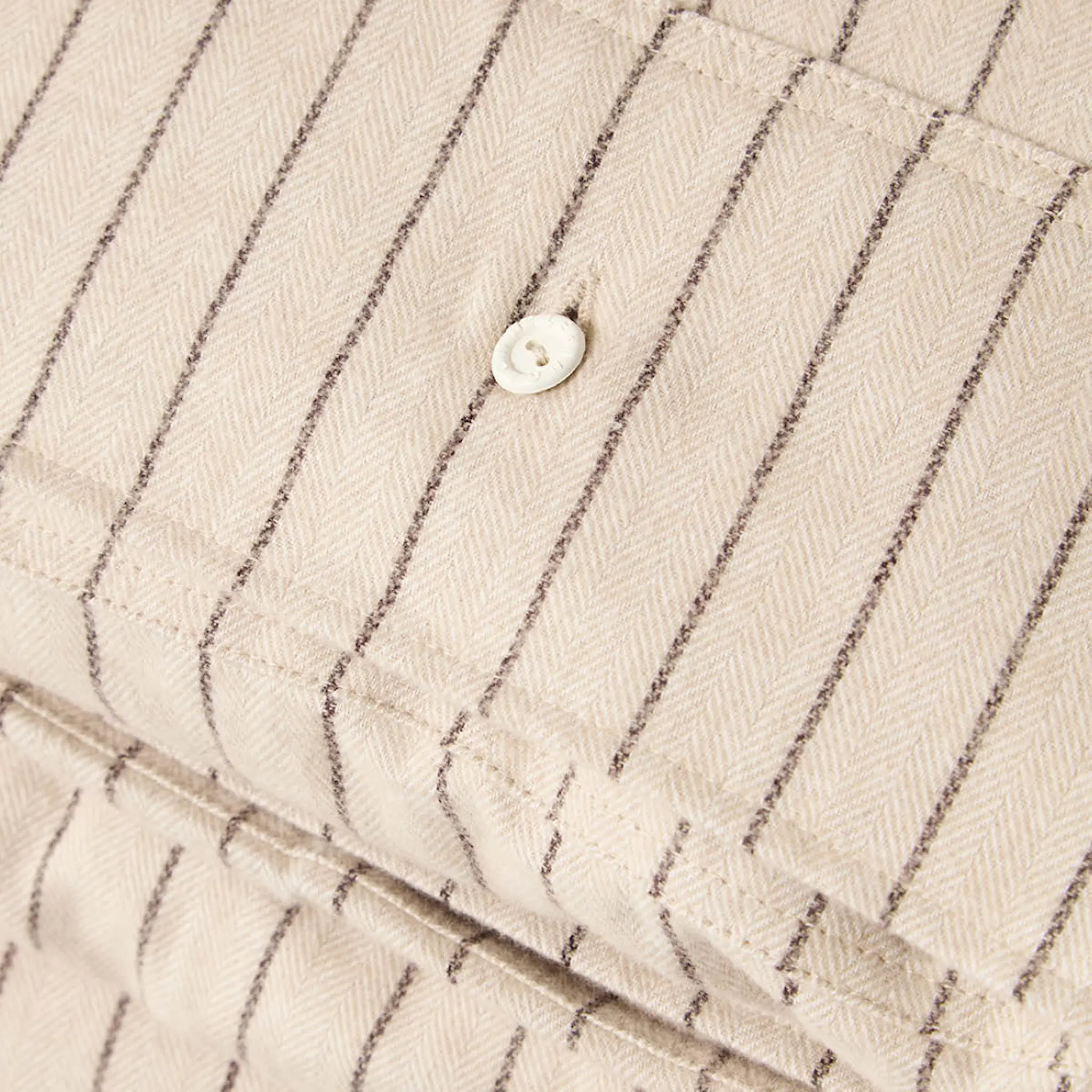 Lexington Påslakanset 220x220 cm bomullsflanell pinstriped beige/brun