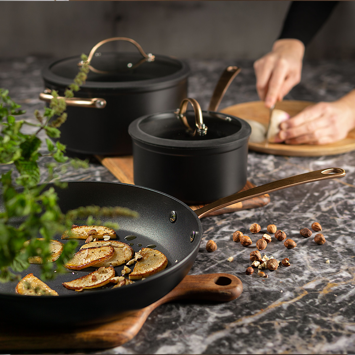 Modern House Black Copper grytesett kfcc g7 3 deler svart/kobber