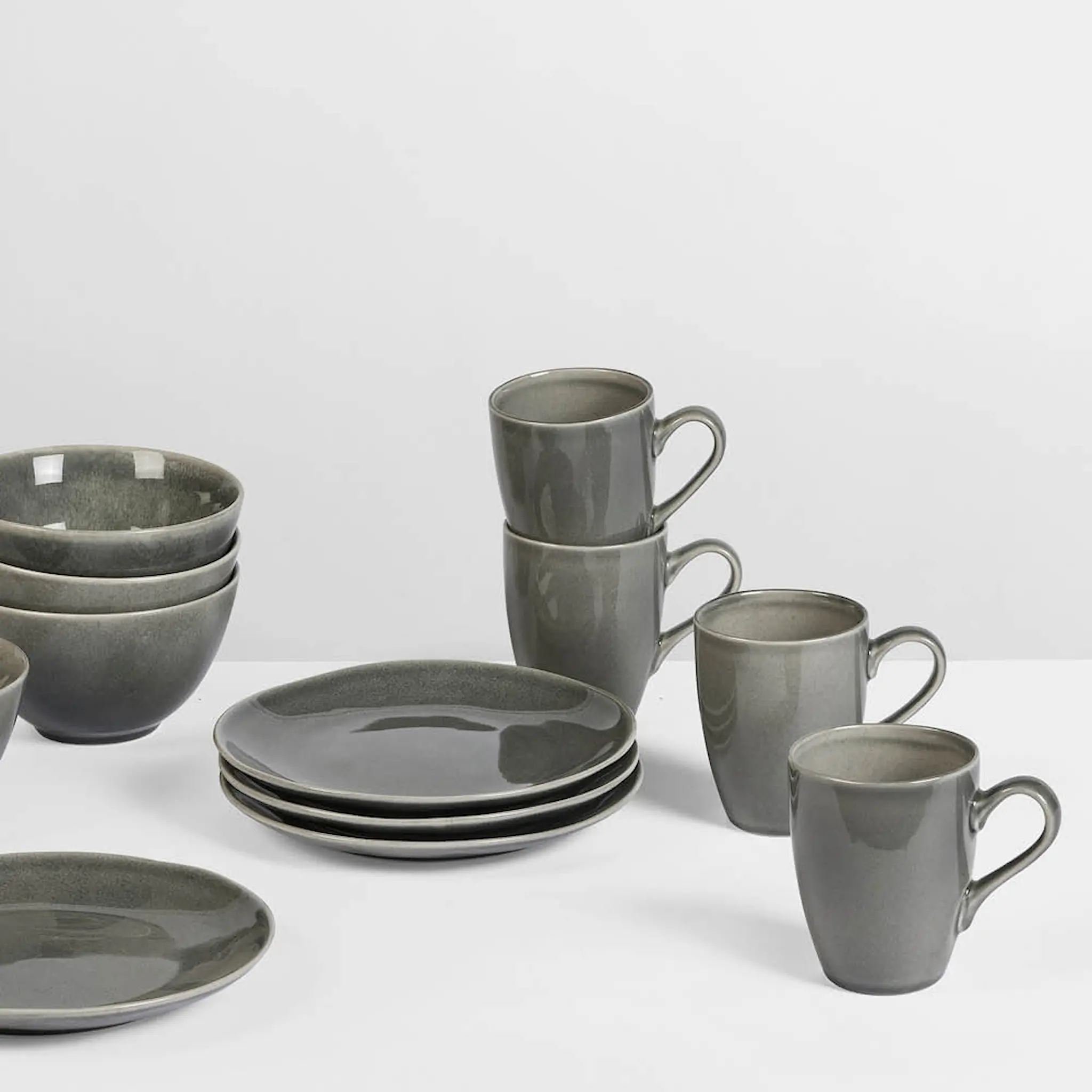 Broste Copenhagen Nordic Rain mugg med öra 25 cl grå