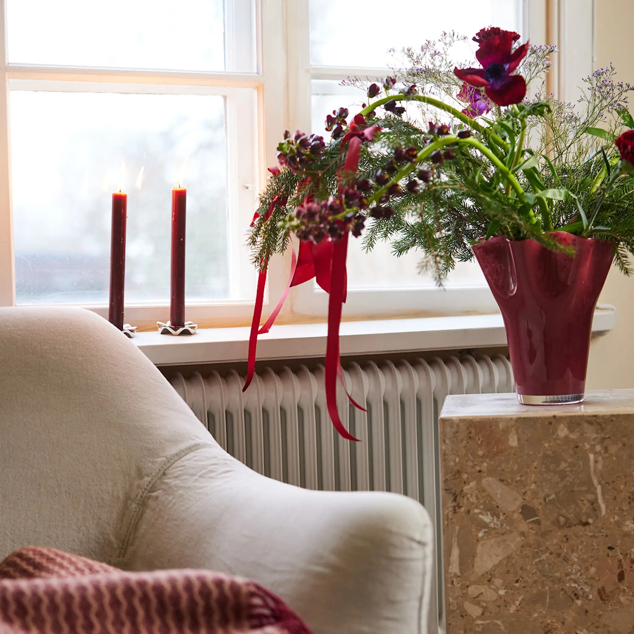 Sagaform Viva Maljakko 20 cm Viininpunainen