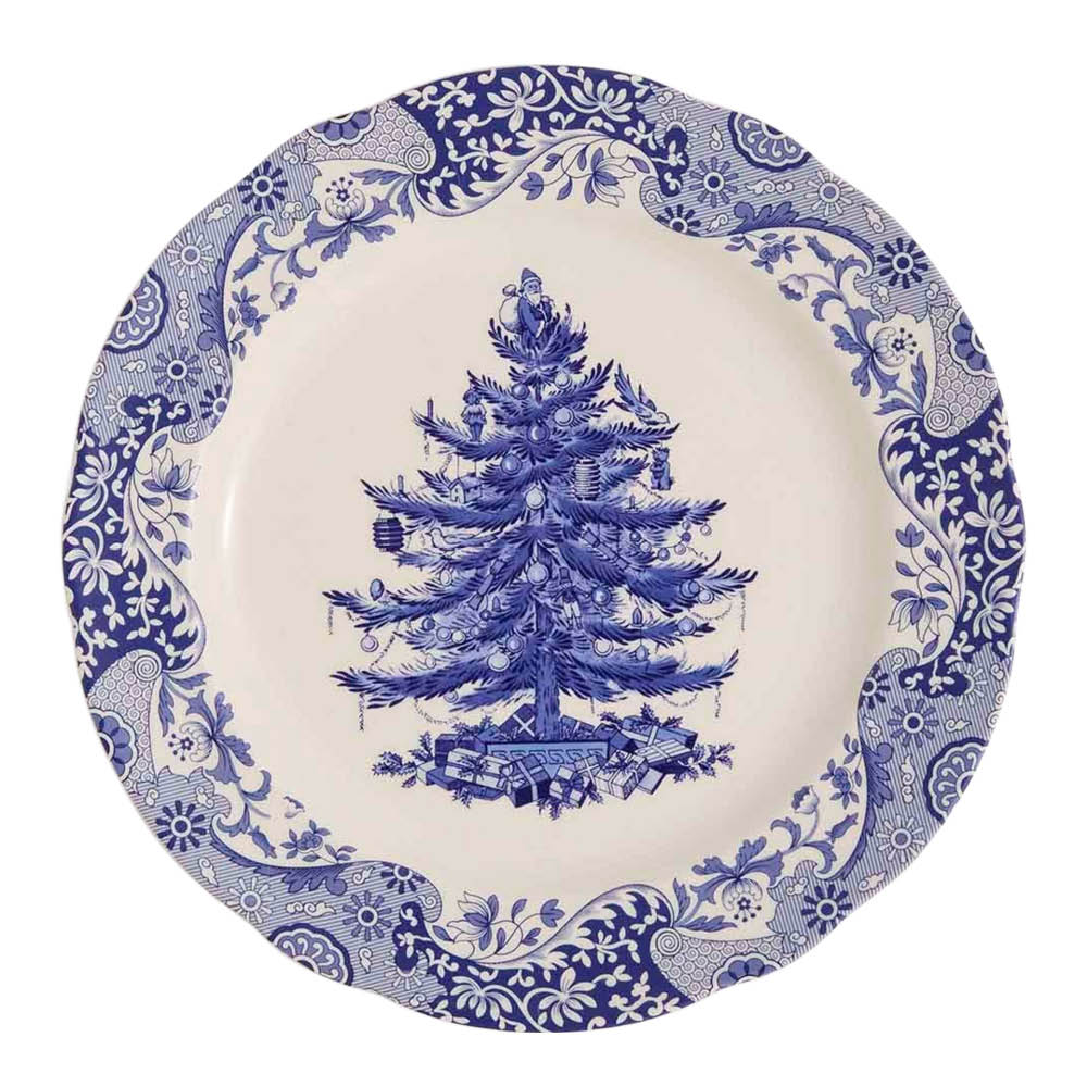 Spode - Blue Italian Christmas Tree -alatelautanen 31 cm sininen/valkoinen