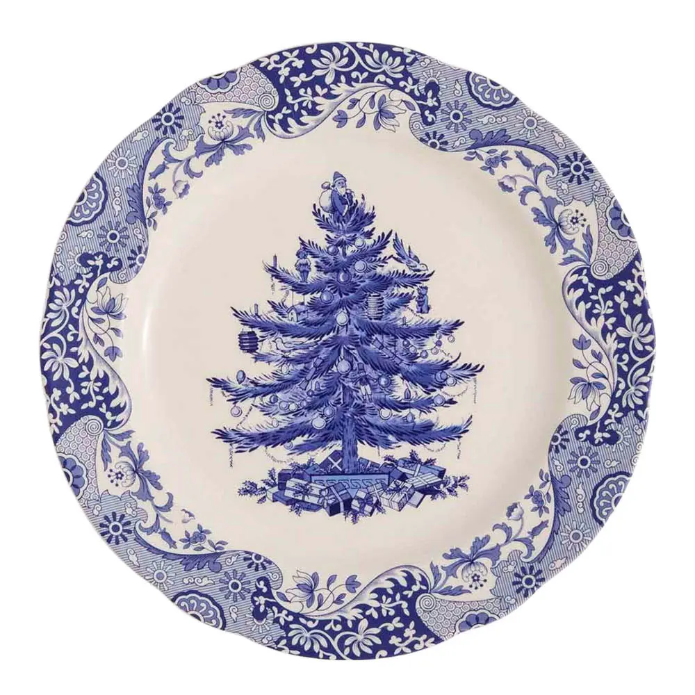 Blue Italian Christmas Tree -alatelautanen 31 cm sininen/valkoinen