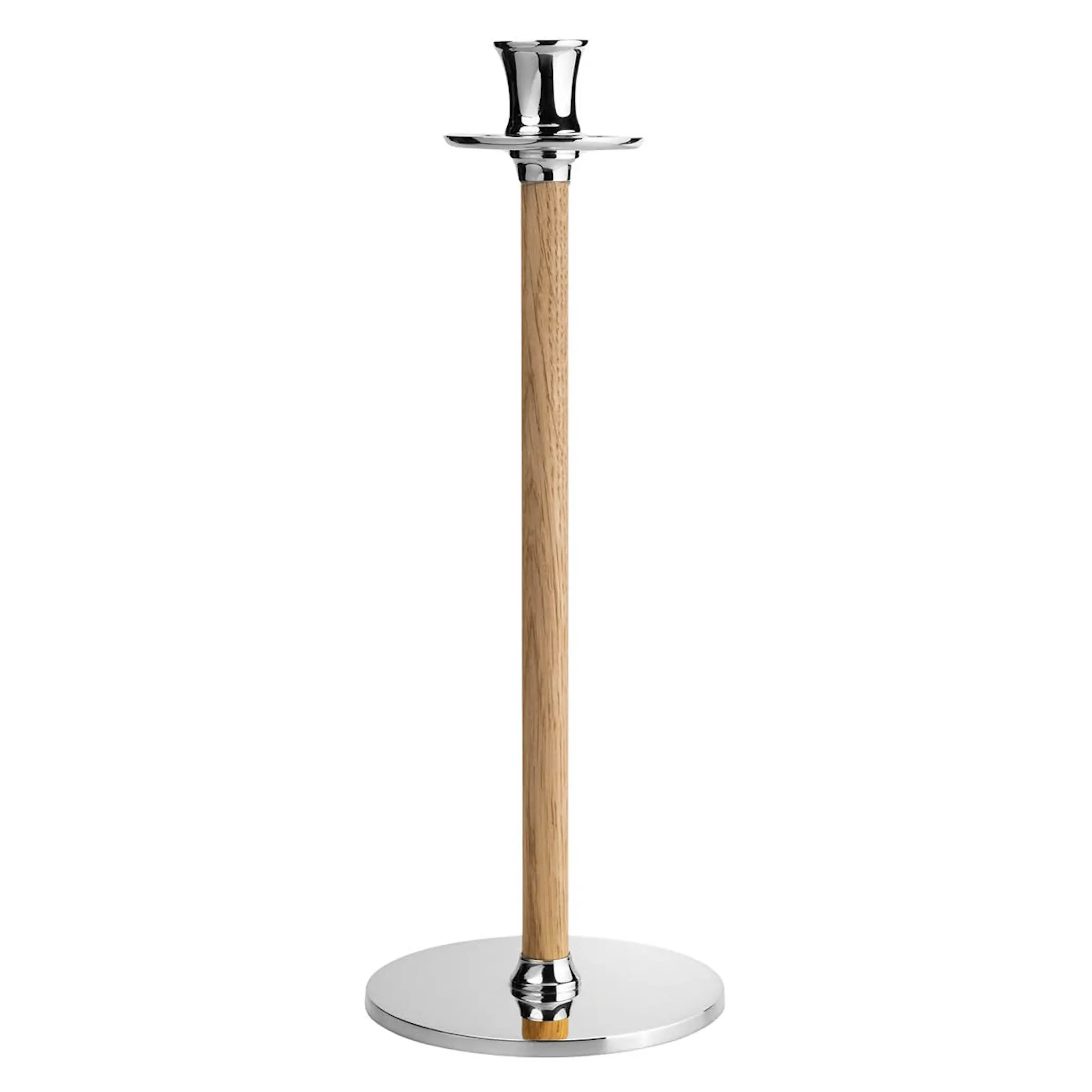 Hilke Alto Basso ljusstake L 35 cm förnicklad mässing/ek