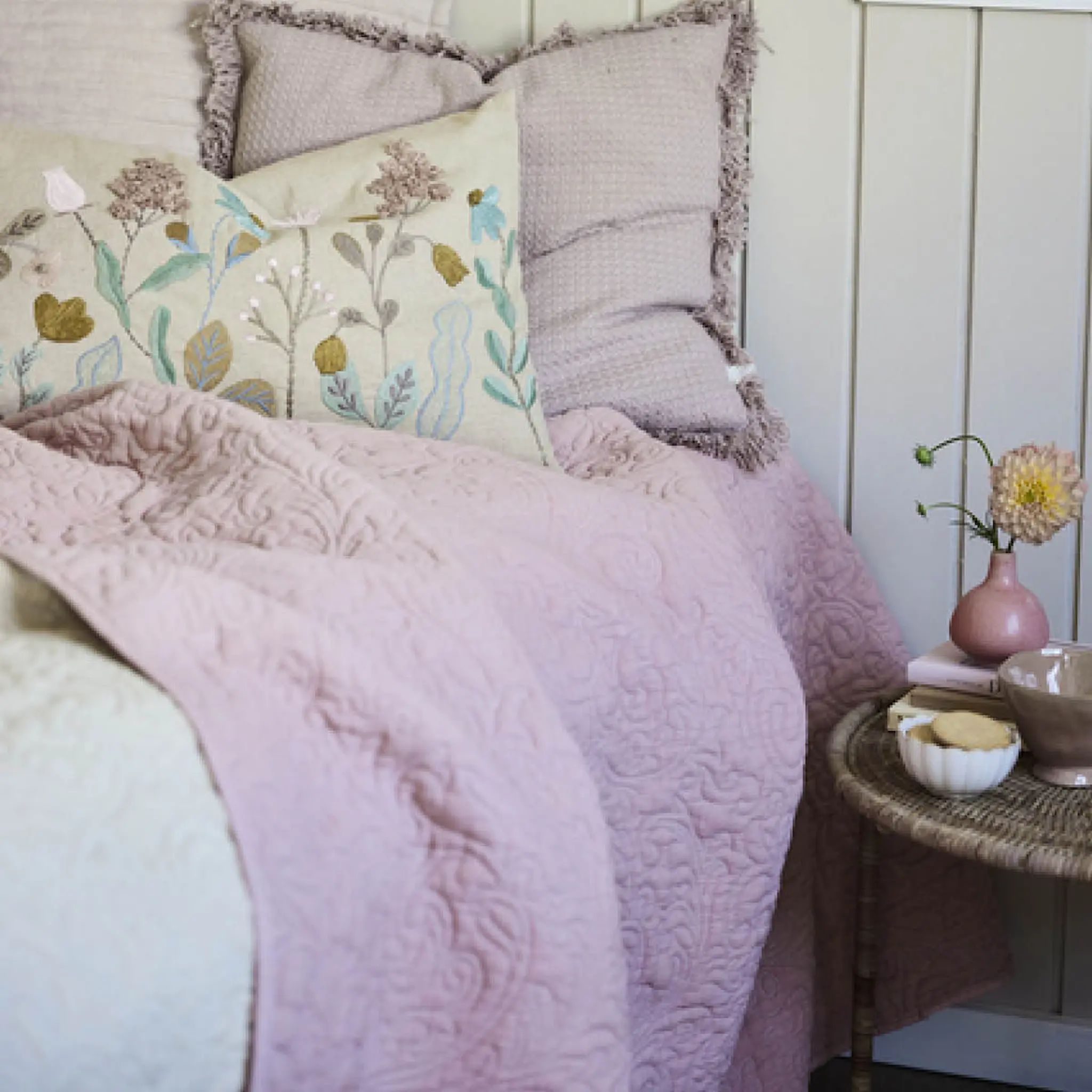 Lene Bjerre Isabelle pläd 170x130 cm rose dust