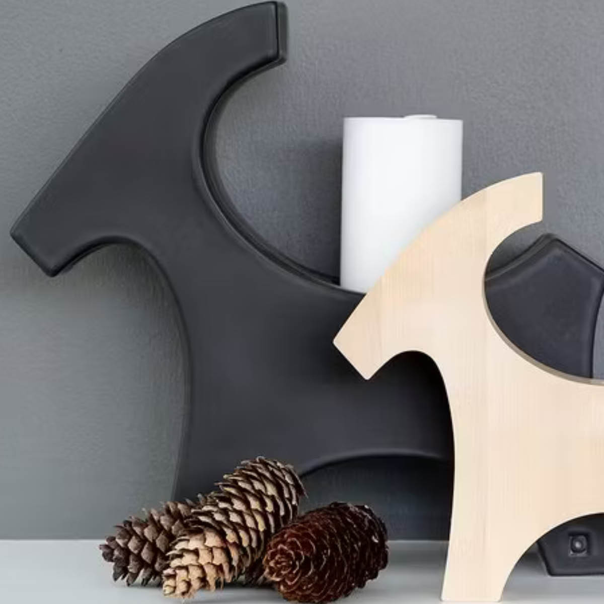 Rotor Design Ljusstake keramikbock för blockljus 38x34cm svart