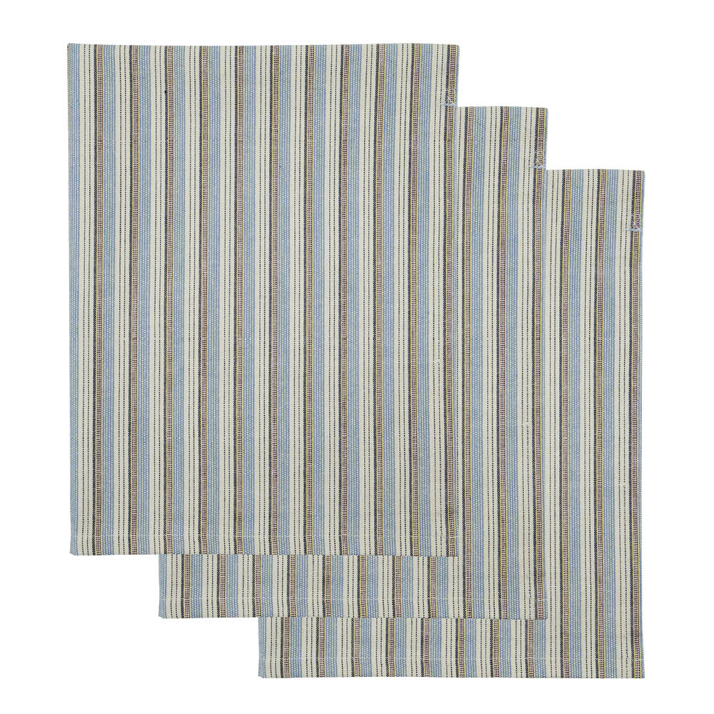 House Doctor - Cook Keittiöpyyhe 75x55 cm 3 kpl Sininen/Hiekka