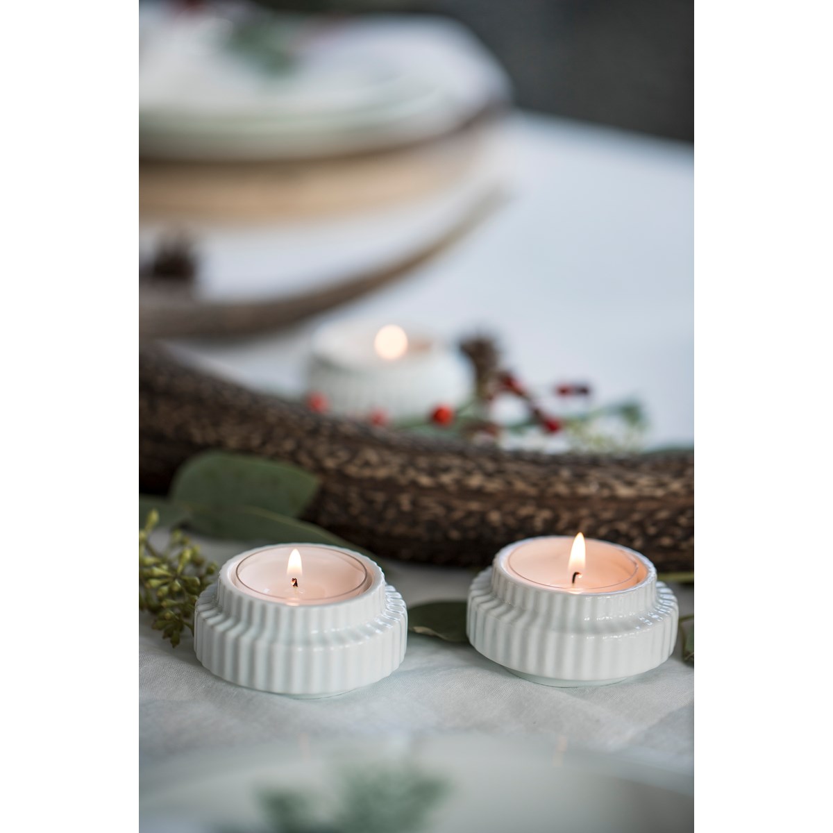 Lyngby Porcelæn Lyngby Ljuslykta 6,5 cm 2-Pack Vit