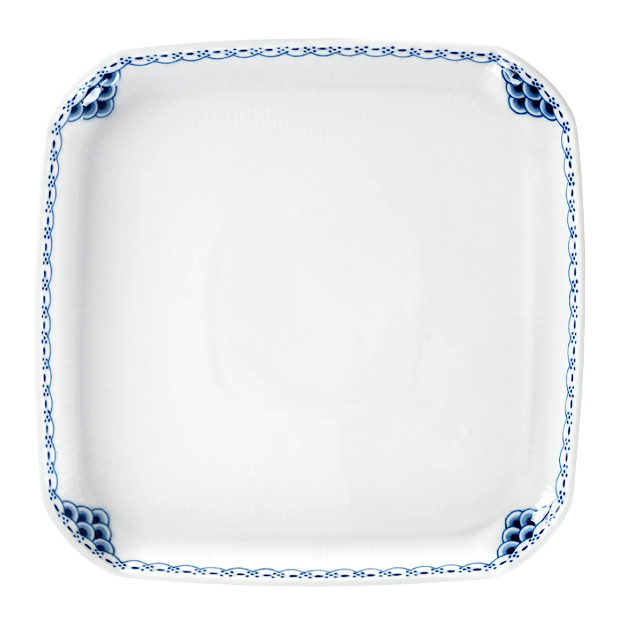 Royal Copenhagen Princess fyrkantig tallrik 21 cm vit