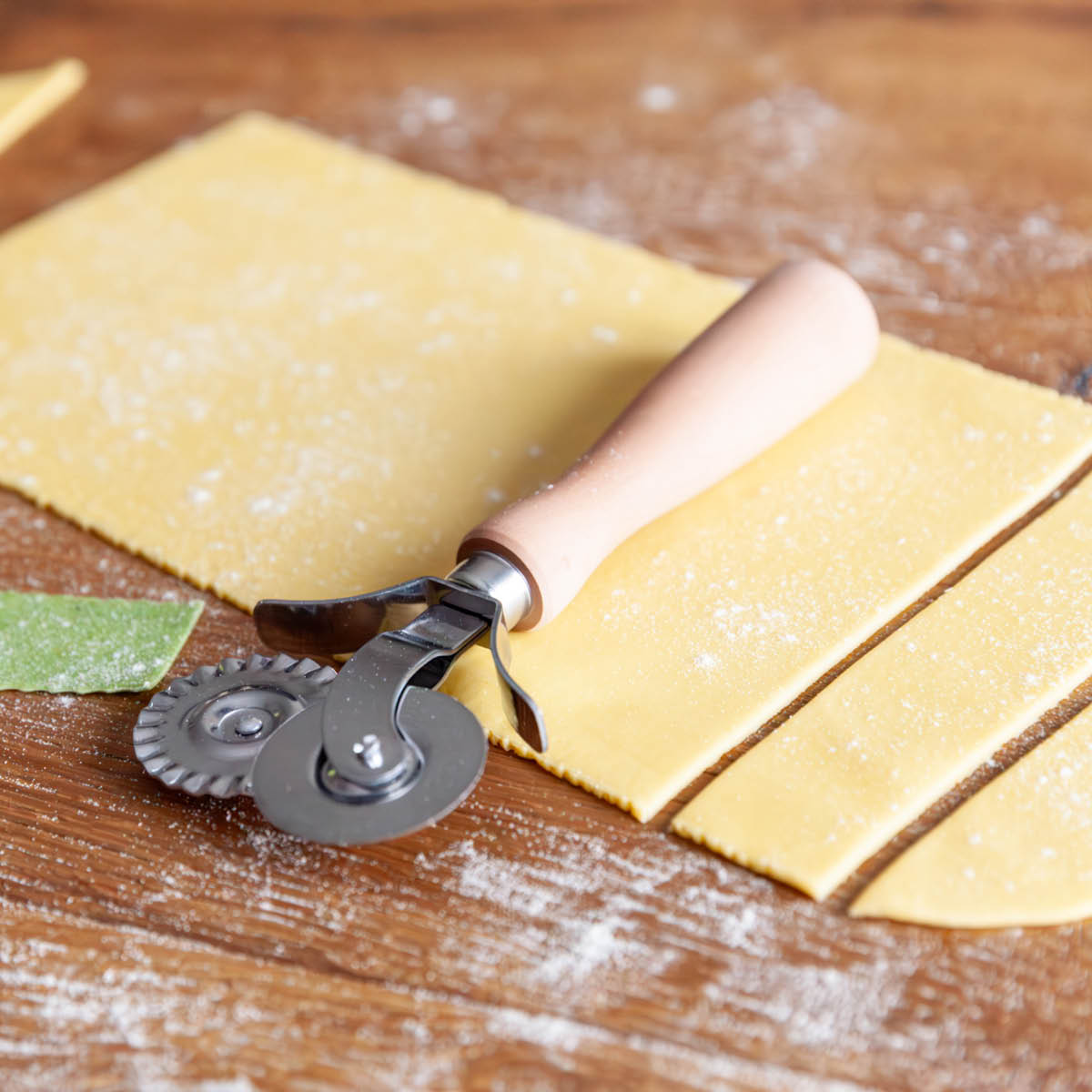 Marcato Pastakutter dobbel rustfritt stål/tre