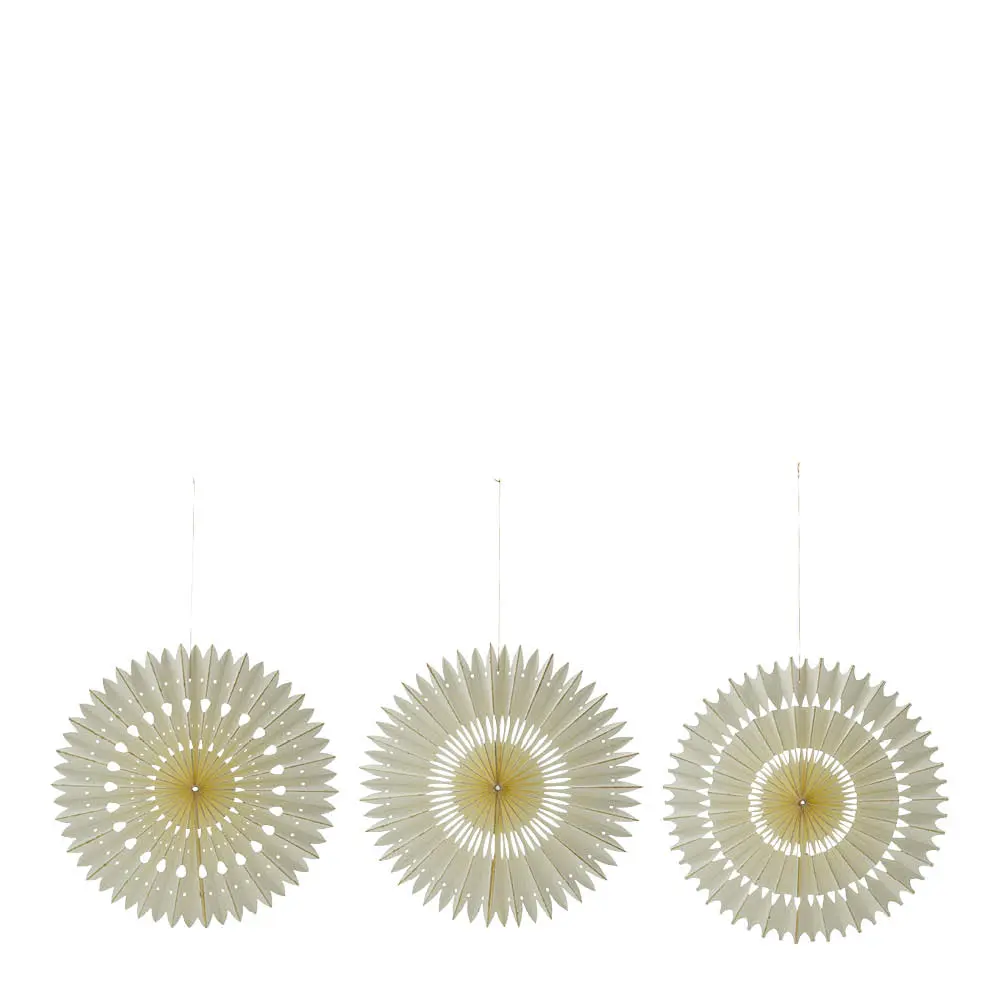 Stelle julepynt 3 stk 20 cm off-white