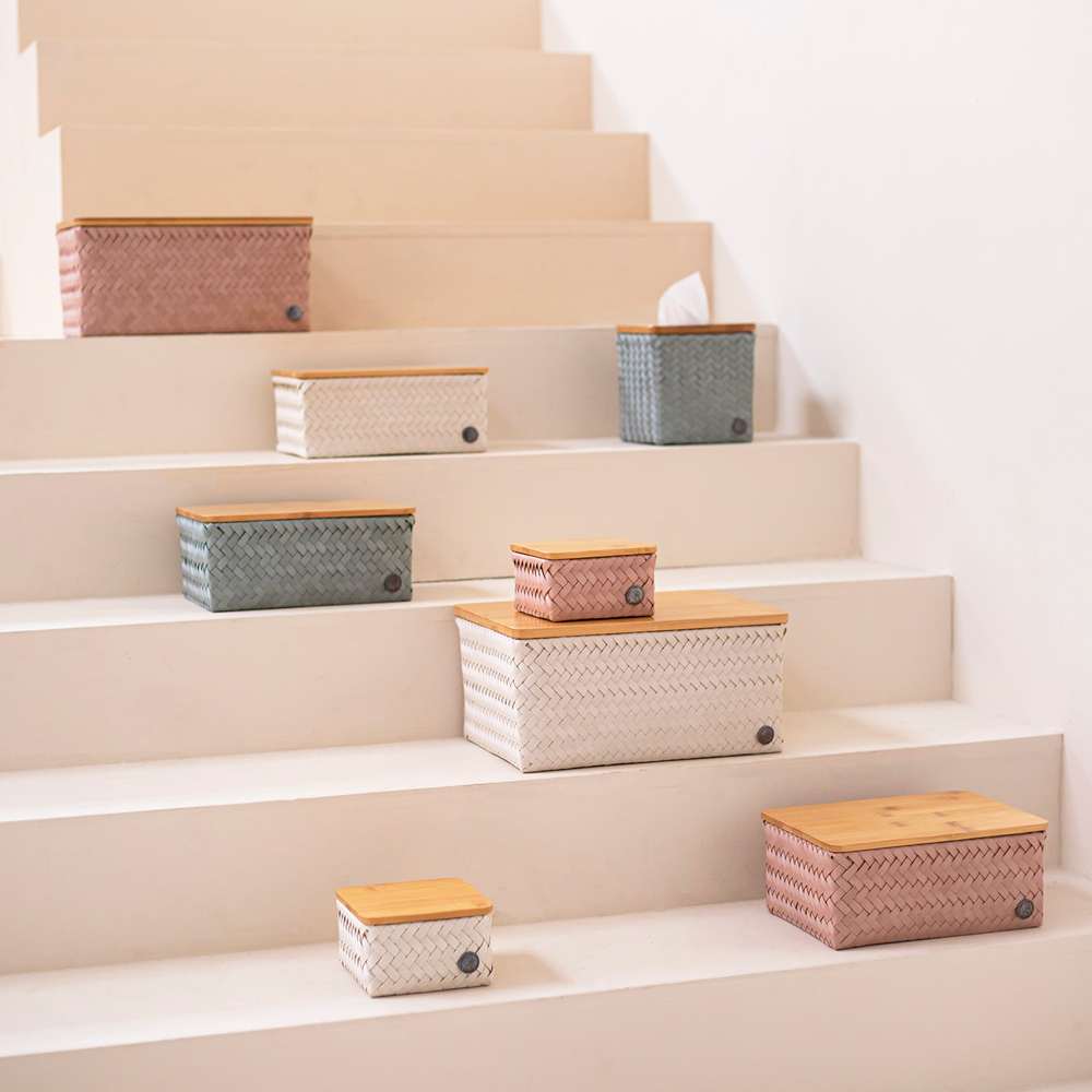 Handed By Top Fit stor förvaringskorg med lock 31x23x15 cm copper blush