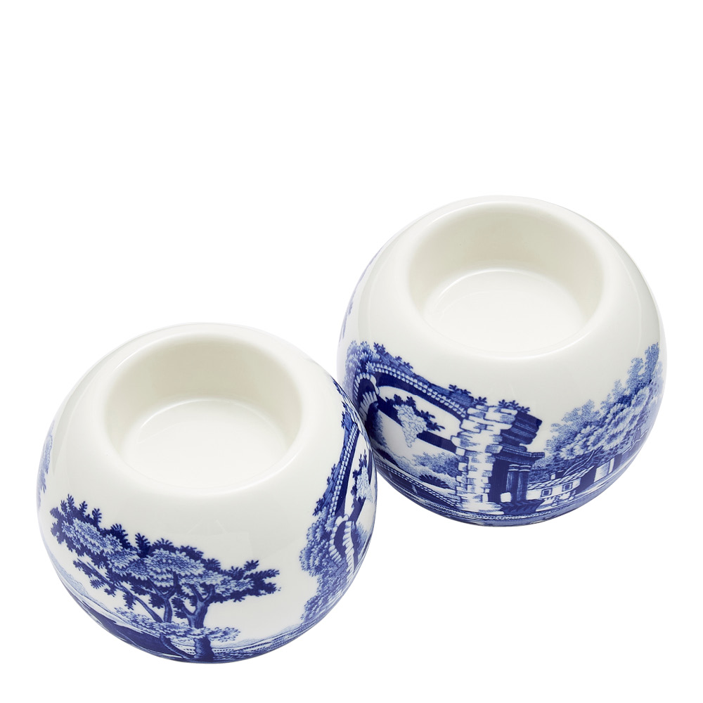 Spode Blue Italian ljuslykta 2-pack blå/vit