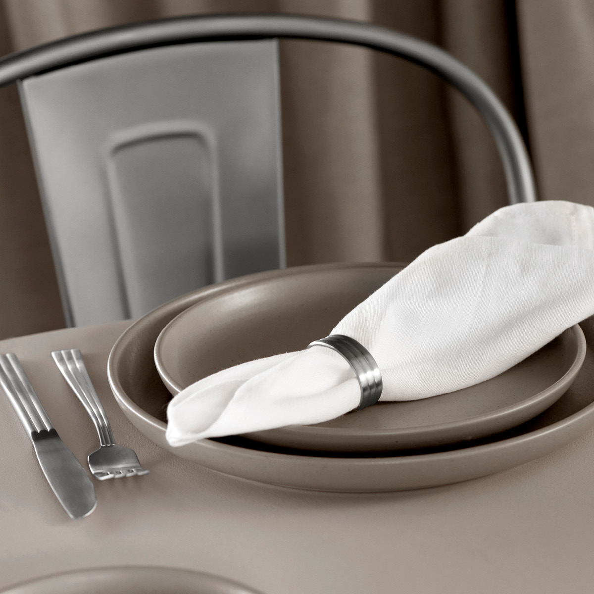 Gense Thebe serviettring 4 stk 4,3x3,2 cm matt stål