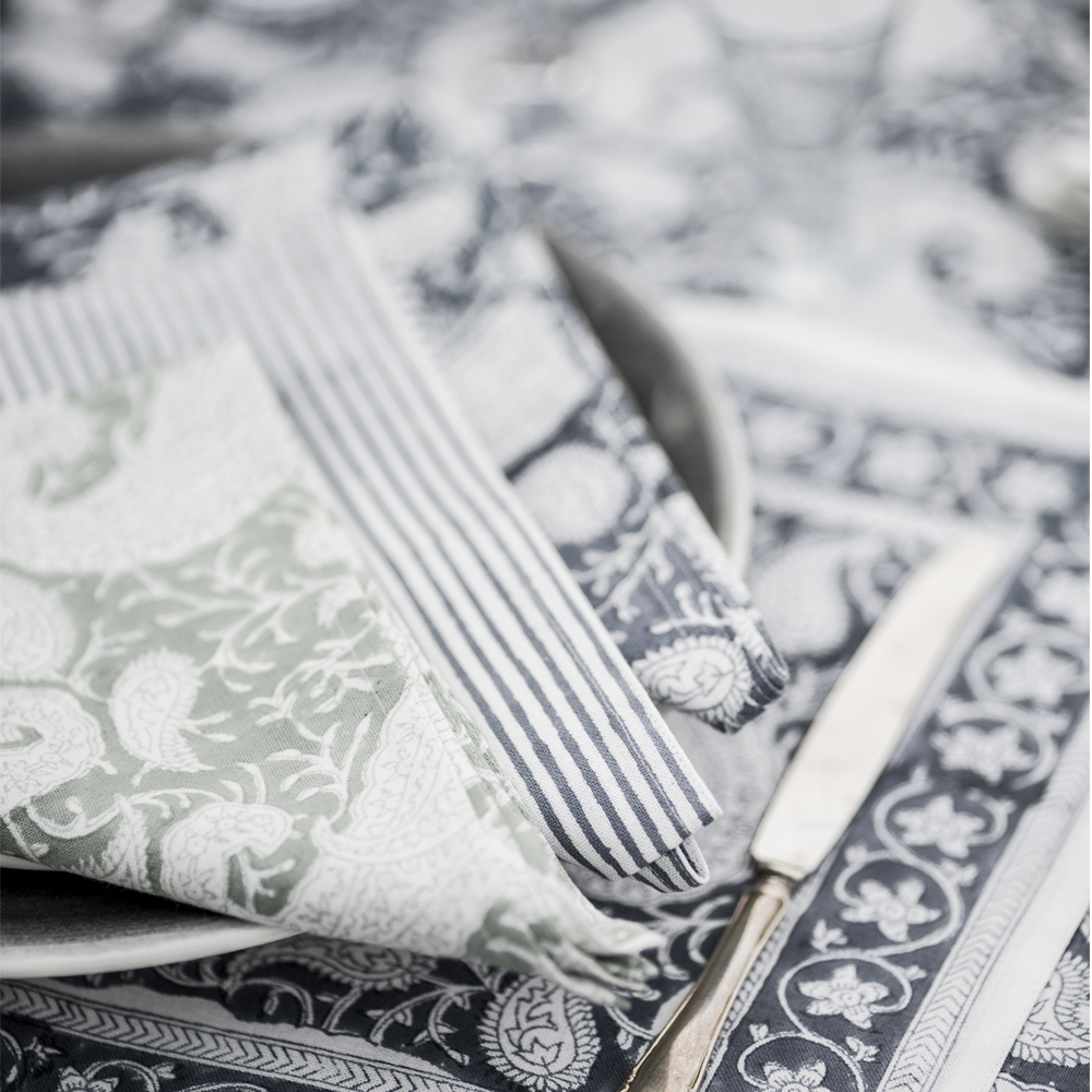 Chamois Big Paisley Servett 4-pack 50x50 cm Seafoam