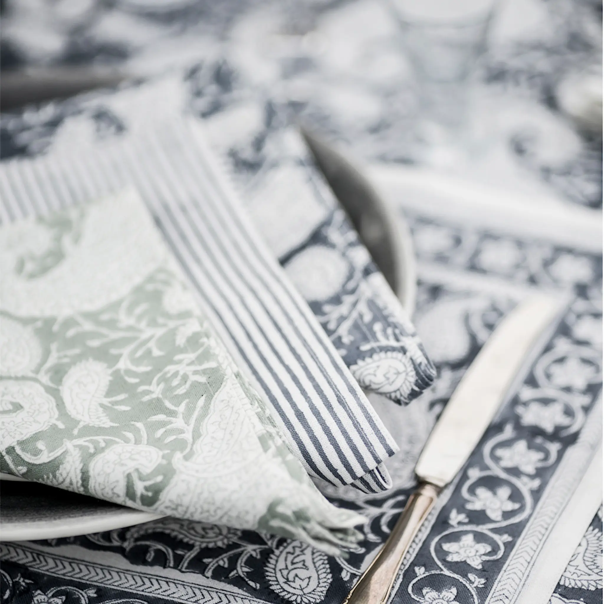 Chamois Big Paisley Lautasliina 50x50 cm 4 kpl Seafoam