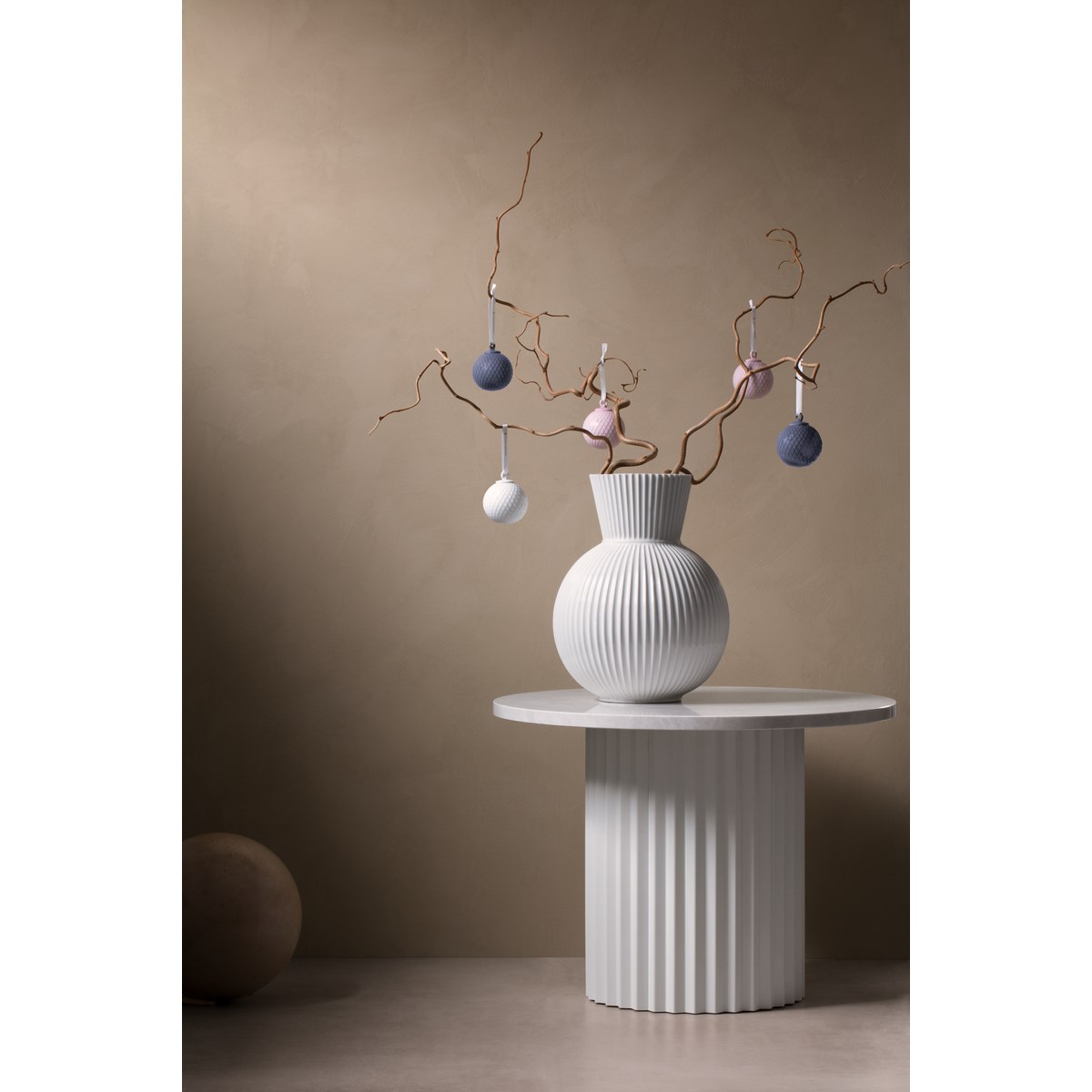 Lyngby Porcelæn Rhombe Dekorationskula 7 cm Ljus Rosa