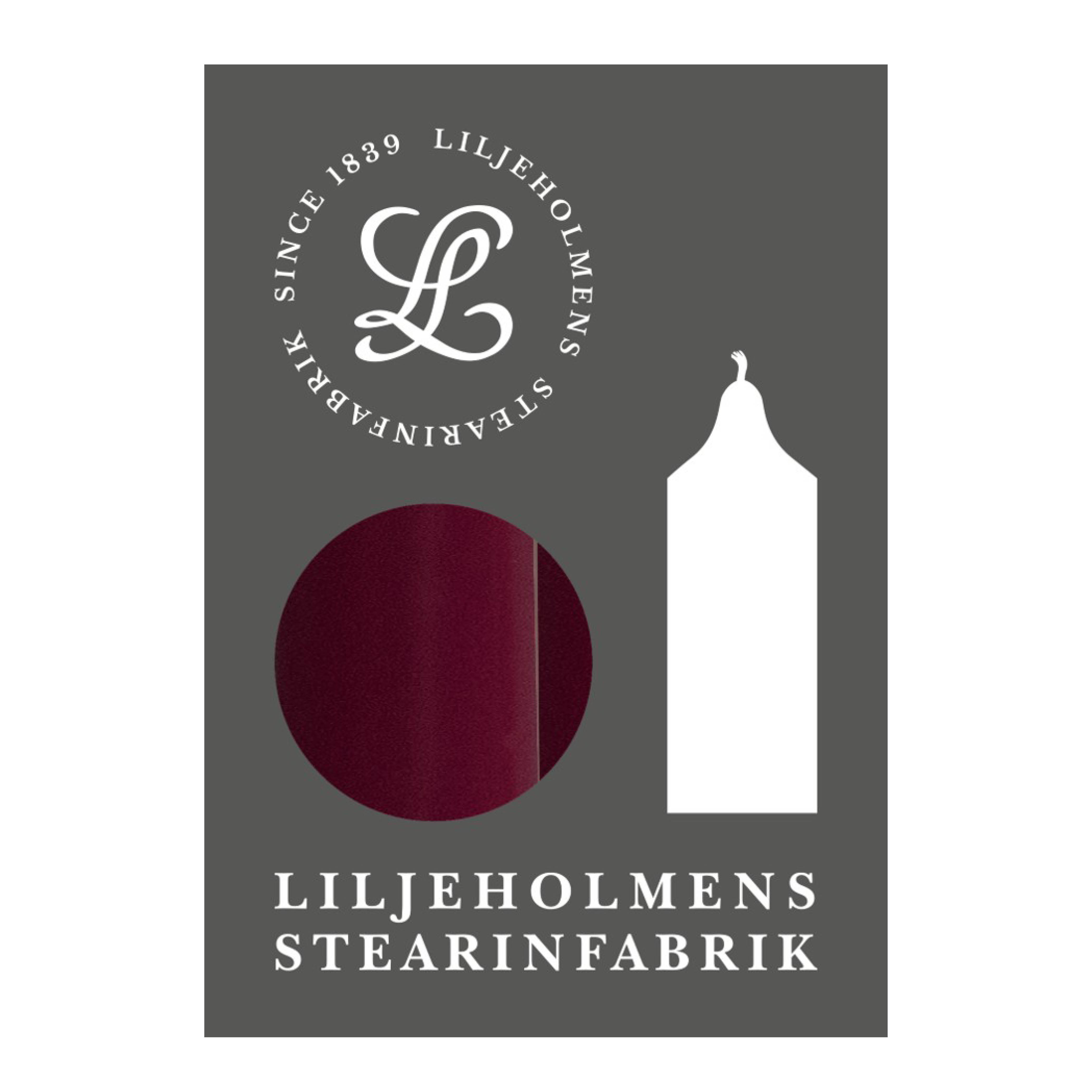 Liljeholmens - Kupé steariinikynttilä 11 cm 4 kpl viininpunainen