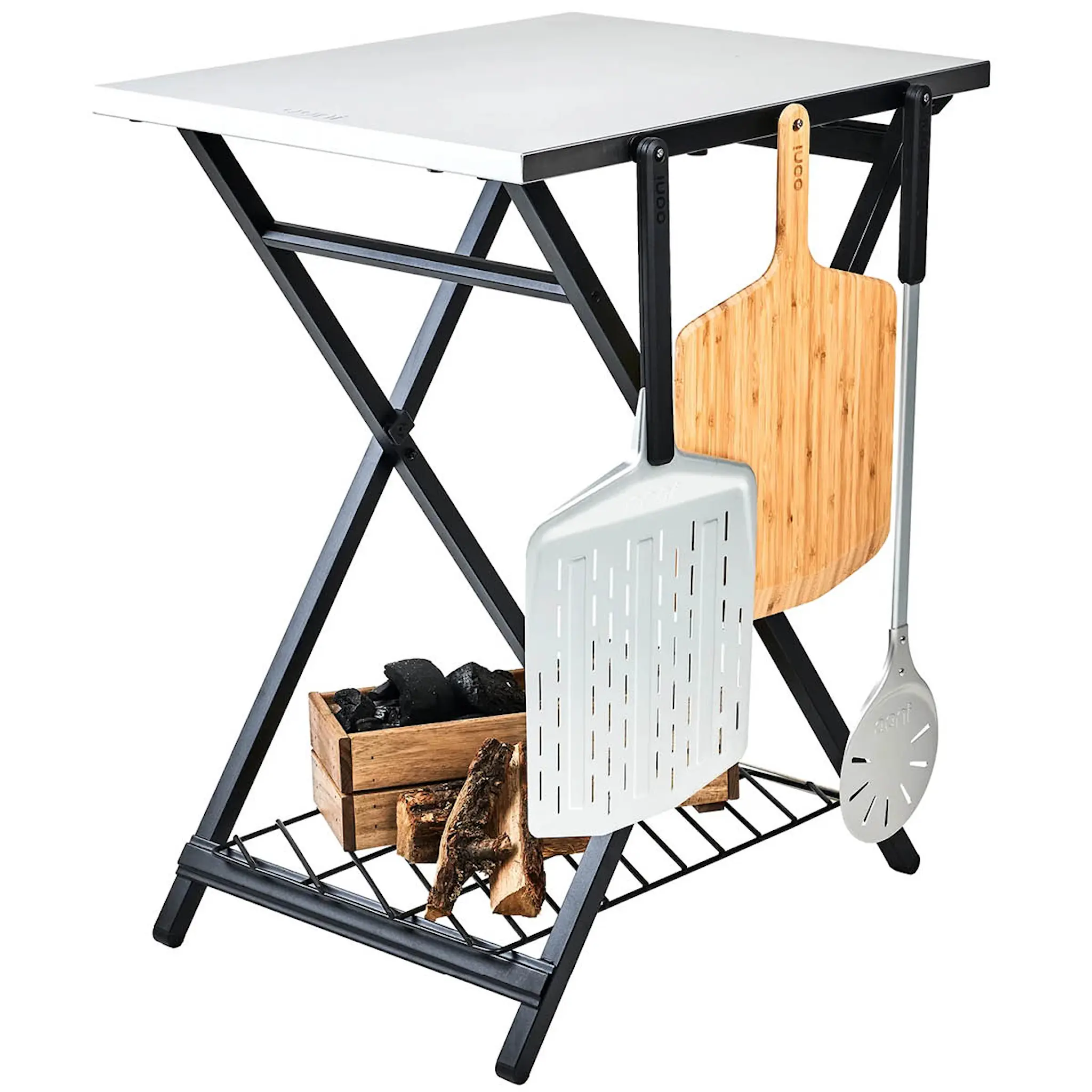 Ooni Hopfällbart bord 90x58x72 cm stål/svart